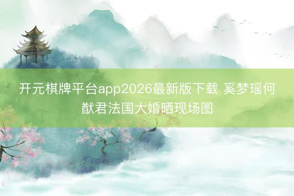开元棋牌平台app2026最新版下载 奚梦瑶何猷君法国大婚晒现场图